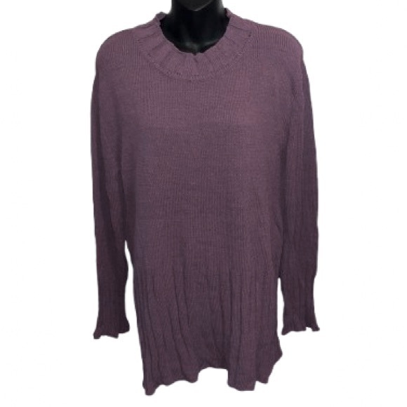 DEI TRE Neiman Marcus purple long sleeve knit tunic sweater size L